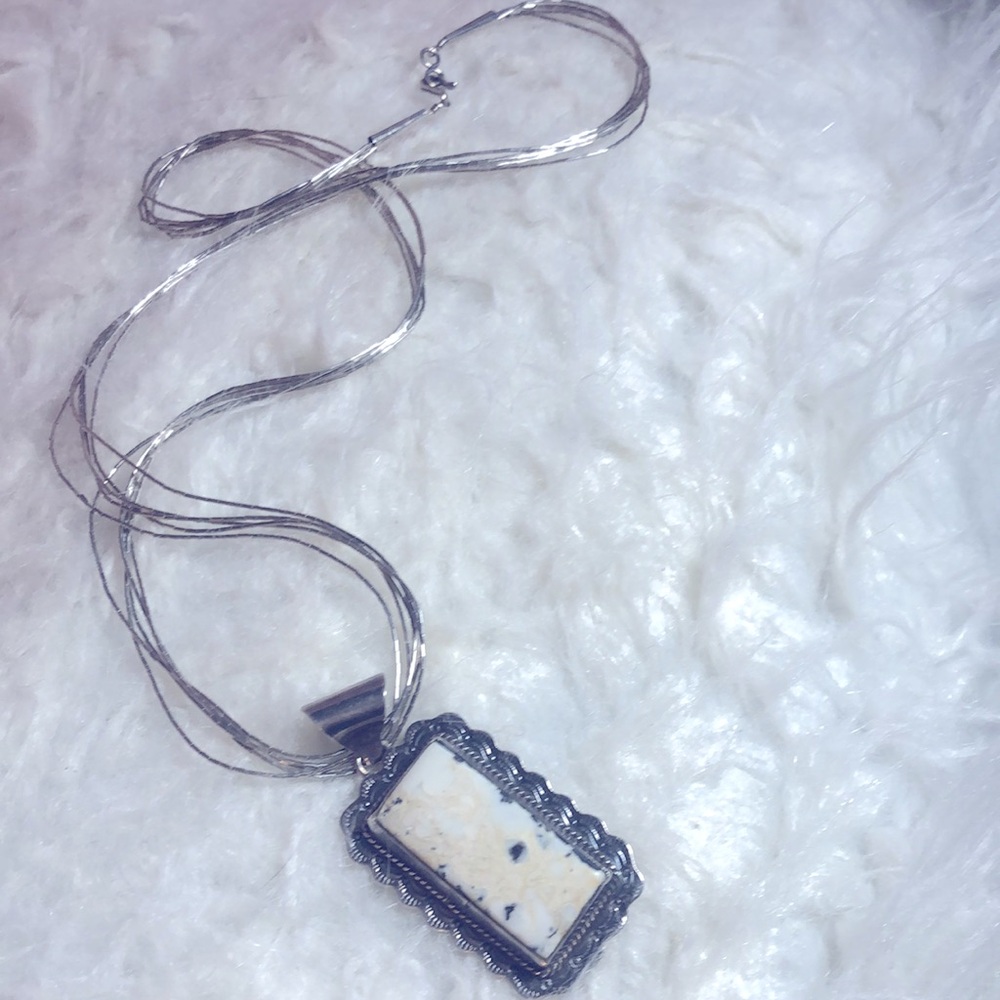 Vintage Native American liquid 925 Silver Necklace and pendant - Picture 6 of 8